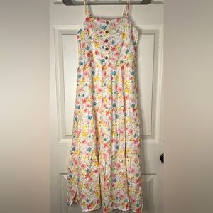 KIDS Long Floral Spaghetti Strap Dress
